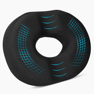 Twinkido Memory Foam Solid Cushion Pack of 1(Black)