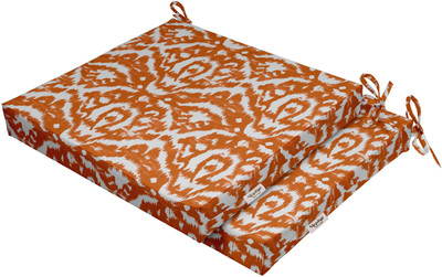 Vargottam Foam Abstract Chair Pad Pack of 2(Orange)