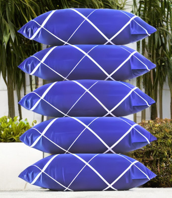 LIPONOS LUXURY Polyester Fibre Solid Sleeping Pillow Pack of 5(Blue)