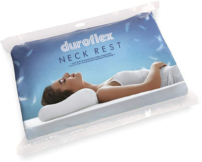 duroflex Neck Rest Memory Foam Solid Orthopaedic Pillow Pack of 1(White)