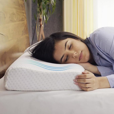 Waveline Memory Foam Solid Orthopaedic Pillow Pack of 1(White)