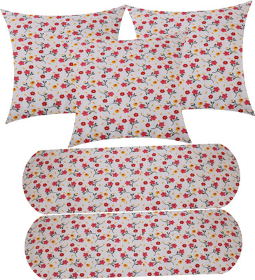 GKM Microfibre Floral Sleeping Pillow Pack of 5(Multicolor)