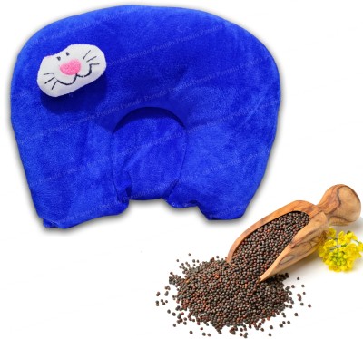 PADDY BABY Mustard Seeds, Microfibre Animals Baby Pillow Pack of 1(Royal Blue)