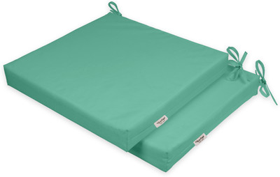 Vargottam Foam Solid Chair Pad Pack of 2(Aquamarine)