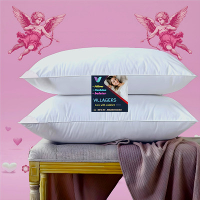 Gaulpastore LUXURY Polyester Fibre Abstract Sleeping Pillow Pack of 2(White)