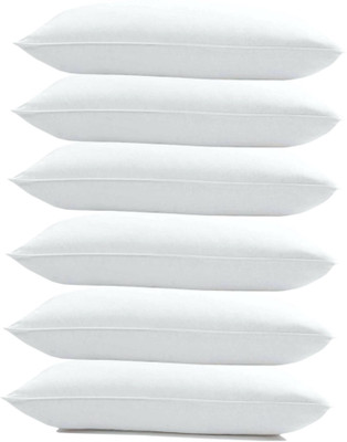KVASTRA Microfibre Solid Sleeping Pillow Pack of 6(White)