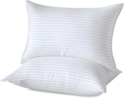 Daddy Cool Soft & Fluffy Microfibre Stripes Sleeping Pillow Pack of 2(White)