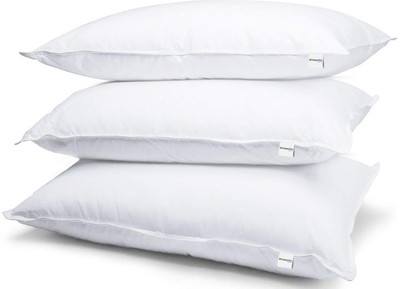 HOMESTIC by Kuber Industries Microfibre Solid Sleeping Pillow Pack of 3(White)