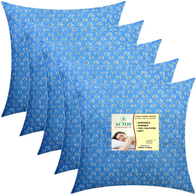 ACTOS Microfibre Floral Cushion Pack of 5(Light Blue)