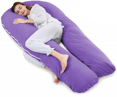 Mom's Moon Extra Long pergnancy pillow Microfibre Solid Body Pillow Pack of 1(Purple)