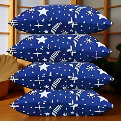 CIEZAR Microfibre Solid Sleeping Pillow Pack of 4(Blue)