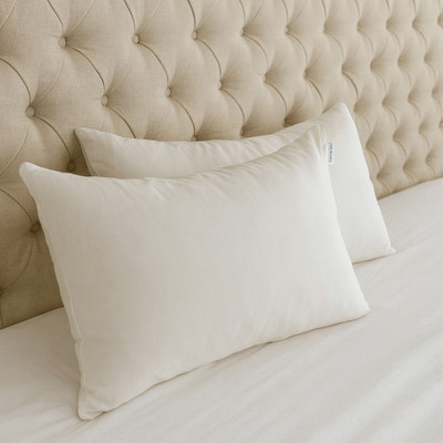 SLEEPY FEEL Microfibre Sleeping Pillow Pack of 2 Solid Soft(White)