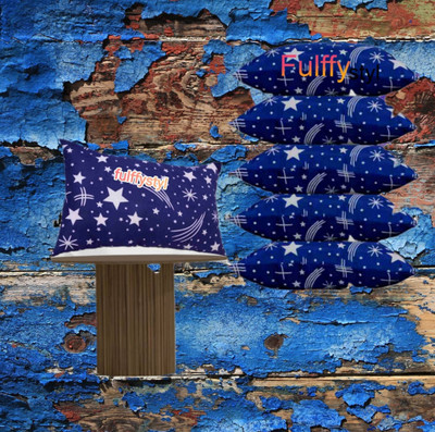 fulffystyl Microfibre Sleeping Pillow Pack of 6 Abstract SOFT(Blue)