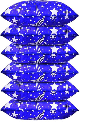 Tecsun LUXURY Polyester Fibre Abstract Sleeping Pillow Pack of 6(Blue)