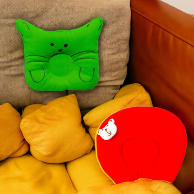 Babeestar Microfibre Solid Baby Pillow Pack of 1(Red & Green)