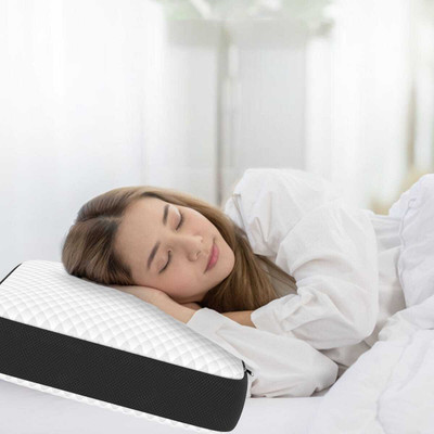 araami Queen Memory Foam Solid, Polka Sleeping Pillow Memory Foam Geometric Sleeping Pillow Pack of 1(Black)