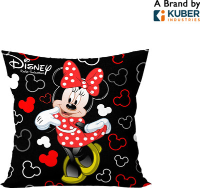 KUBER INDUSTRIES Microfibre Toons & Characters Cushion Pack of 1(Black)