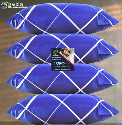 ERANC LUXURY Polyester Fibre Abstract Sleeping Pillow Pack of 4(Blue)
