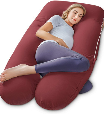KWALITY DREAMS Luxury Polyester Fibre Solid Body Pillow Pack of 1(Red)
