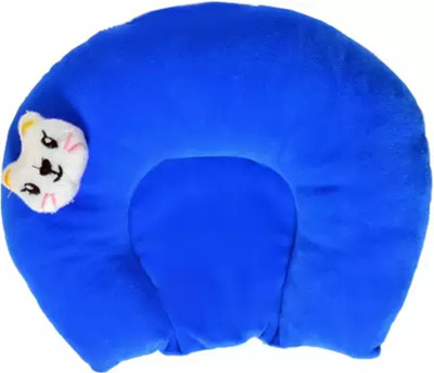 KidVibe Microfibre Baby Pillow Pack of 1 Animals BABY SEED PILLOW, Pillow for Newborn Baby-Round Head Shaping Pillow, 0-12 Months(Blue)