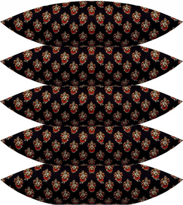 GKM Microfibre Floral Sleeping Pillow Pack of 5(Black)
