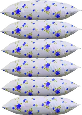 Texlux LUXURY Cotton Solid Sleeping Pillow Pack of 6(Blue)
