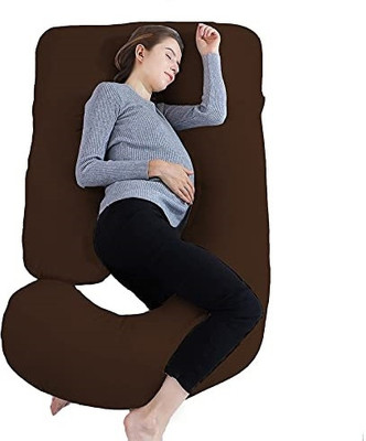 ag pro comfort J-Shape Microfibre Solid Pregnancy Pillow/Maternity Pillow for Women Polyester Fibre Solid Pregnancy Pillow Pack of 1(Brown)