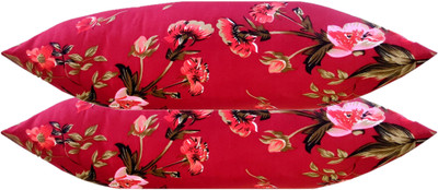 Swikon star Microfibre Floral Sleeping Pillow Pack of 2(Maroon)