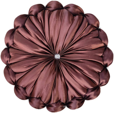 RACCOON Charming Look Microfibre Solid Cushion Pack of 1(Brown)
