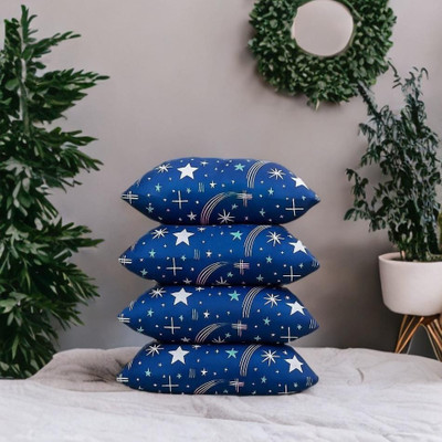 CATHROL Microfibre Sleeping Pillow Pack of 4 Abstract(Blue)