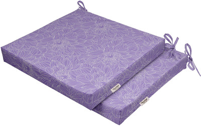 Vargottam Foam Abstract Chair Pad Pack of 2(Dusty Violet)