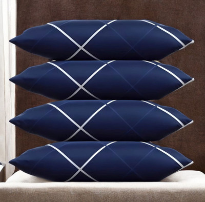 Urmila Creation Microfibre Sleeping Pillow Pack of 4 Solid LUXURY(Blue)