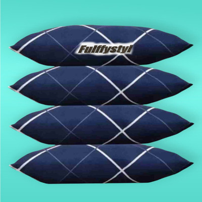 fulffystyl Microfibre Sleeping Pillow Pack of 4 Solid Soft(Blue)