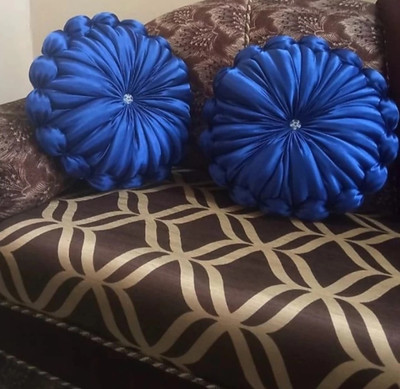 GTX Decorative Microfibre Solid Cushion Pack of 2(Blue)