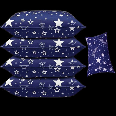 kuihome luxury Microfibre Solid Sleeping Pillow Pack of 5(Blue)