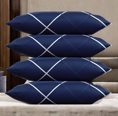Urmila Creation Microfibre Sleeping Pillow Pack of 4 Solid LUXURY(Blue)
