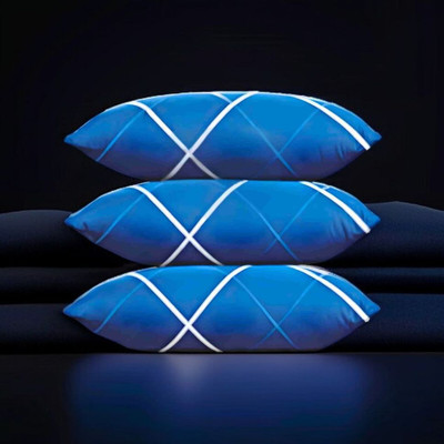 Regnar Microfibre Sleeping Pillow Pack of 3 Solid(Blue)
