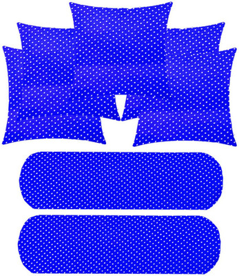 SANJU BROTHER 2 Bolester 5 Cushion Microfibre Abstract Bolster Pack of 7(Dark Blue)