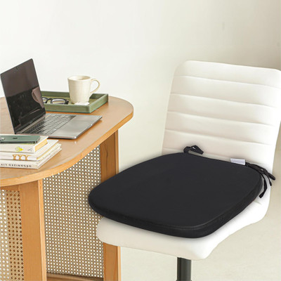 RELIES Height Adjustable Memory Foam Solid Chair Pad Pack of 1(Black)