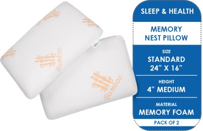 sleepandhealth Memory Foam Geometric Orthopaedic Pillow Pack of 2(White)