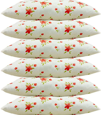 SANJU BROTHER Microfibre Floral Sleeping Pillow Pack of 6(Orange)