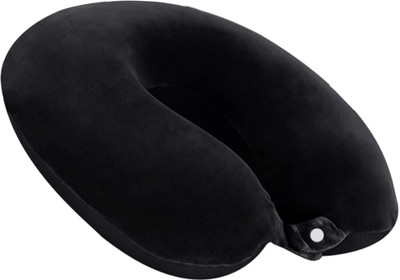 YASHTU Microfibre Solid Travel Pillow Pack of 1(Black)