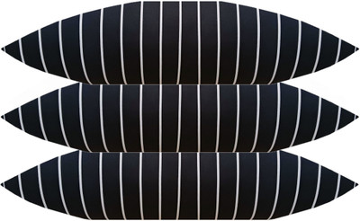 GKM Microfibre Stripes Sleeping Pillow Pack of 3(Black)