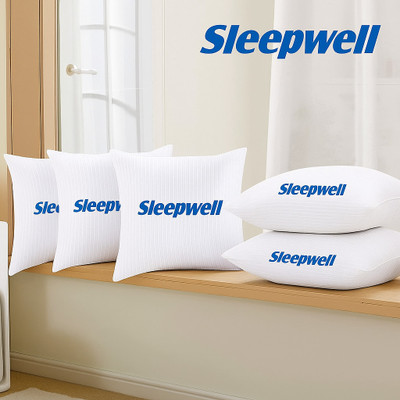Sleepwell back cushion Polyester Fibre, Microfibre Solid Cushion Pack of 5(White)