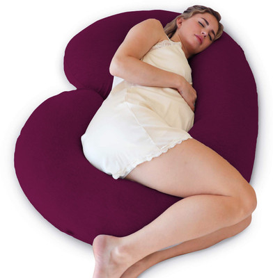 Daddy Cool Premium quality C Shaped Microfibre Solid Pregnancy Pillow Pack of 1(Wine)
