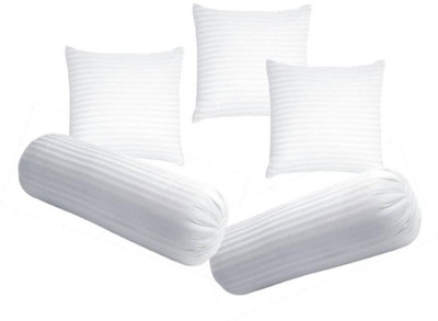 GTX Premium Diwan set of 3 cushions and 2 blaster Microfibre Stripes Bolster Pack of 5(White)