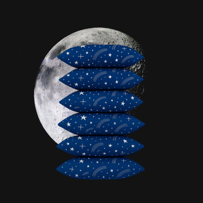 CATHROL Polyester Fibre Sleeping Pillow Pack of 6 Abstract 6 Pillows(Blue)