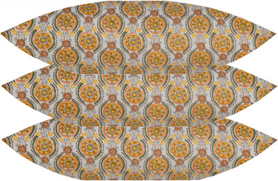 ACTOS Microfibre Floral Sleeping Pillow Pack of 3(Yellow)