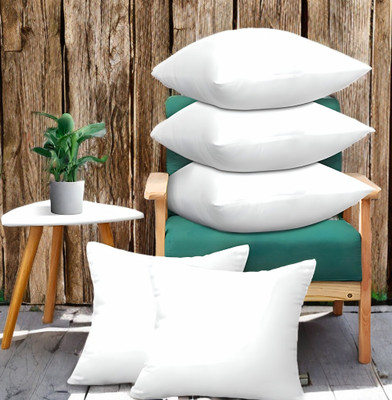 LIPONOS LUXURY Microfibre Solid Cushion Pack of 5(White)