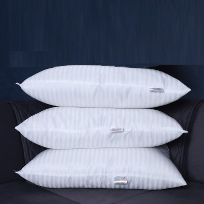 Eesysoft Rectangle Polyester Fibre Solid Sleeping Pillow Pack of 3(White)